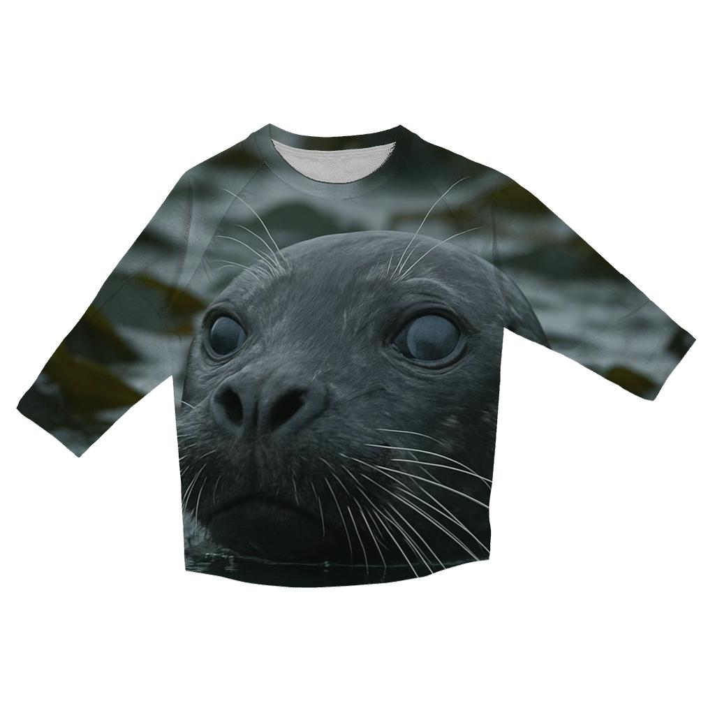 Kelp Cutwater Harbor Seal printed three quarter sleeve shirts