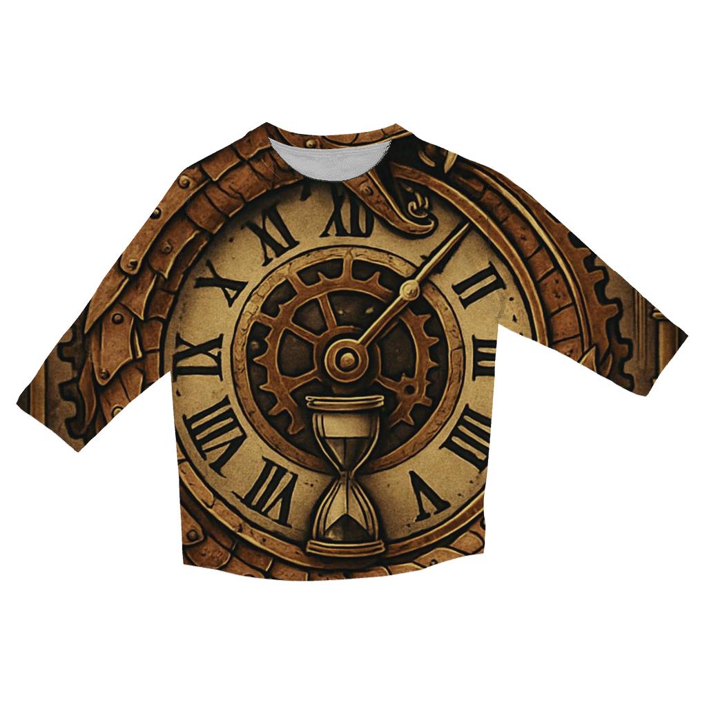 Clockwork Ouroboros Mechanica printed three quarter sleeve shirts