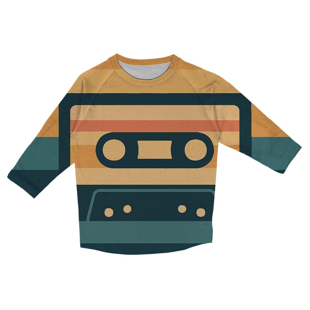 Cassette Sunset Stripes trendy 3/4 sleeve tops