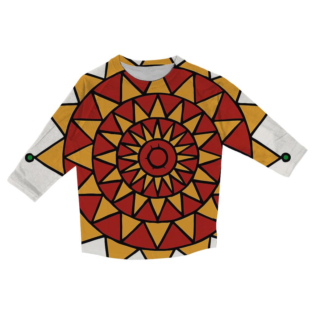 Starburst Ornament Mandala casual three quarter sleeve shirts