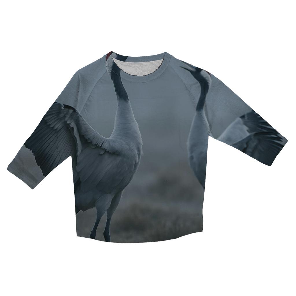 Misty Bog Crane Courtship fashion 3/4 sleeve shirts