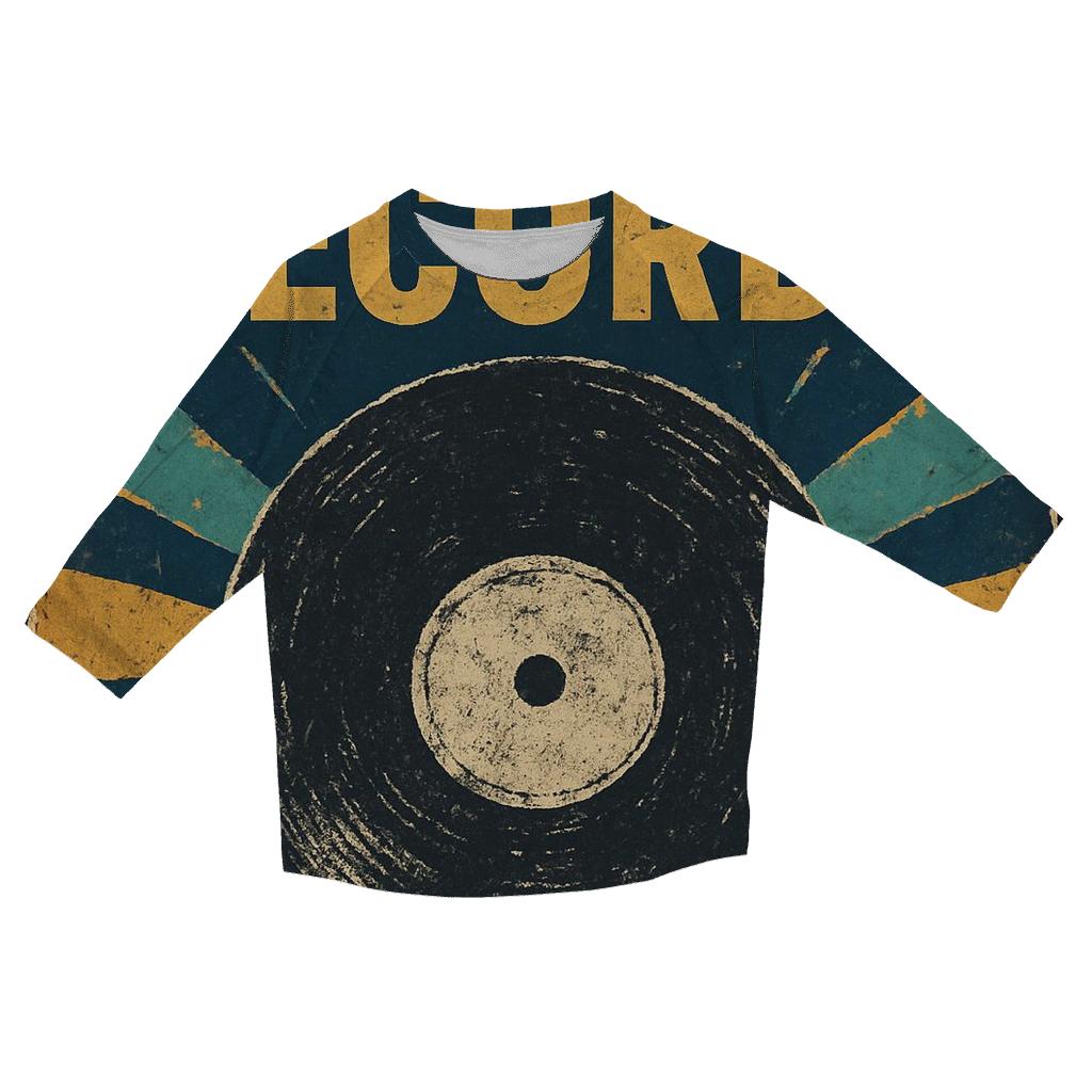 Distressed Vinyl Record Billboard personalized 3/4 sleeve tees