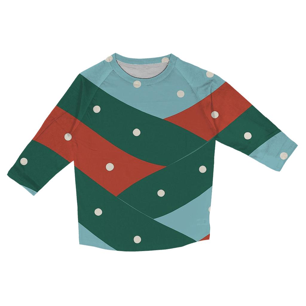 Diagonal Snow Drift Waves custom 3/4 sleeve shirts