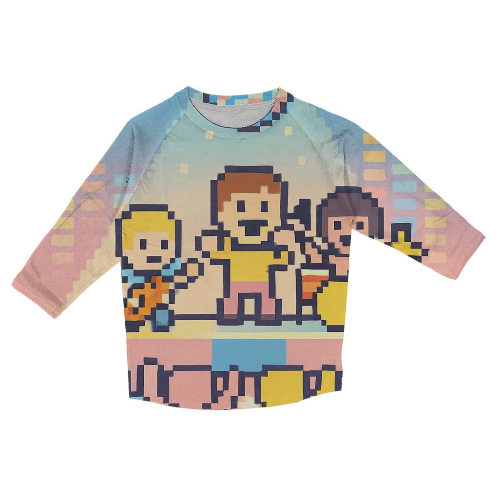 Pixel Pop Stage designer 3/4 sleeve blouses