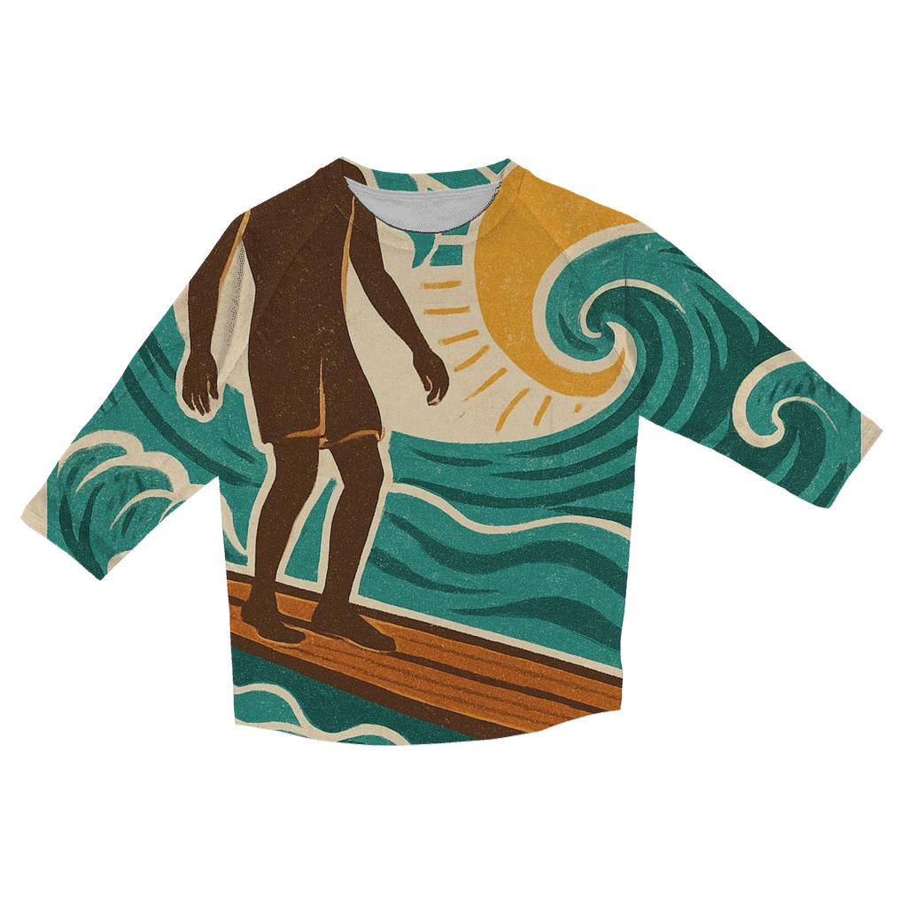 Surf Line Vintage Poster designer 3/4 sleeve blouses