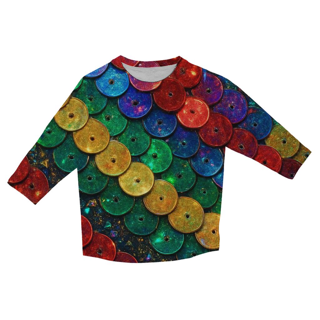 Prismatic Sequin Tide fashion 3/4 sleeve shirts