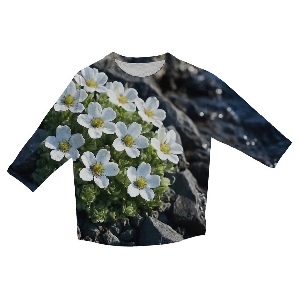 Alpine Saxifrage Snowmelt Ribbon fashion 3/4 sleeve shirts