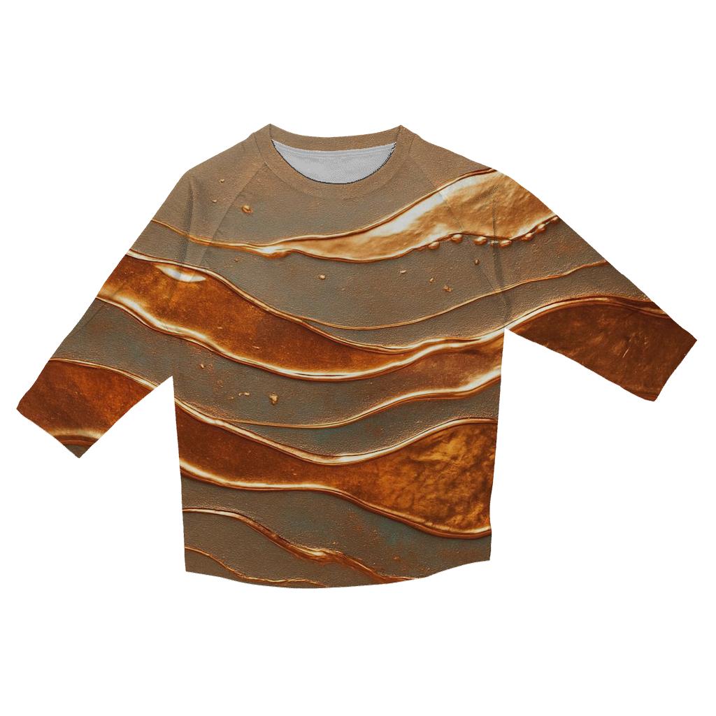 Copper Aurora Ripples trendy 3/4 sleeve tops