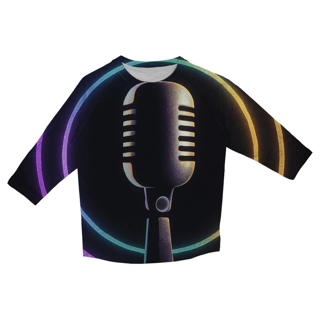 Microphone Neon Halo designer 3/4 sleeve blouses