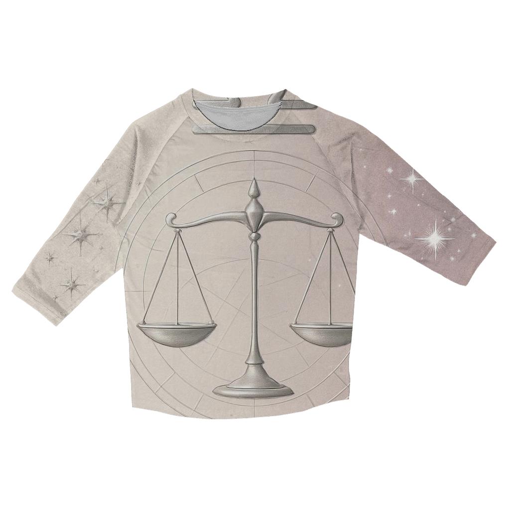 Libra Scales Balance Symbol designer 3/4 sleeve blouses