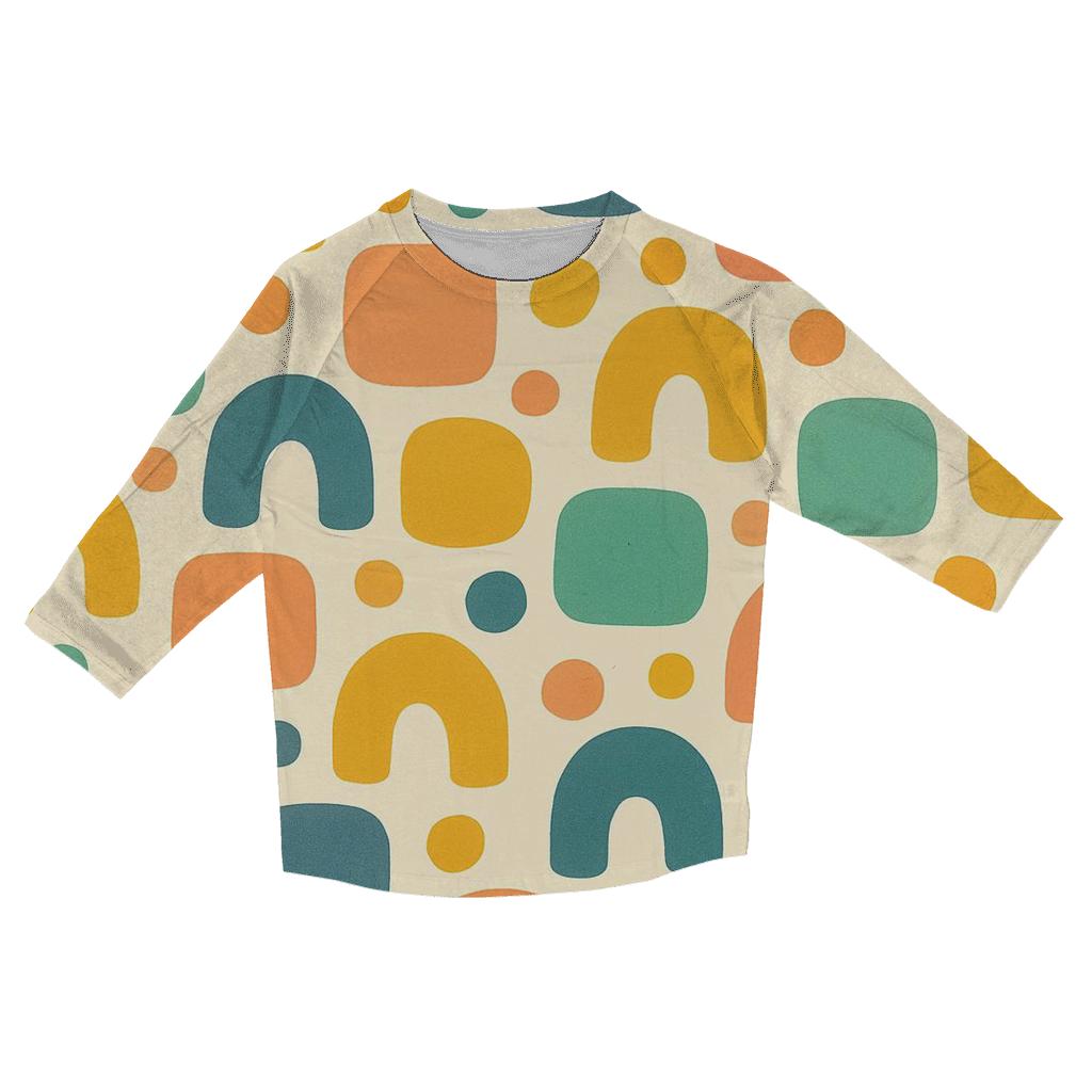 Funky Geometric Playground designer 3/4 sleeve blouses
