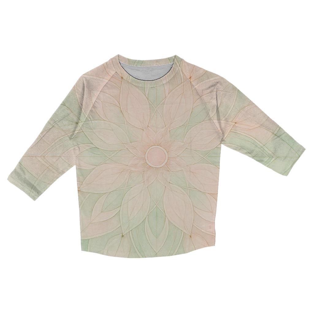 Quiet Bloom Mandala trendy 3/4 sleeve tops