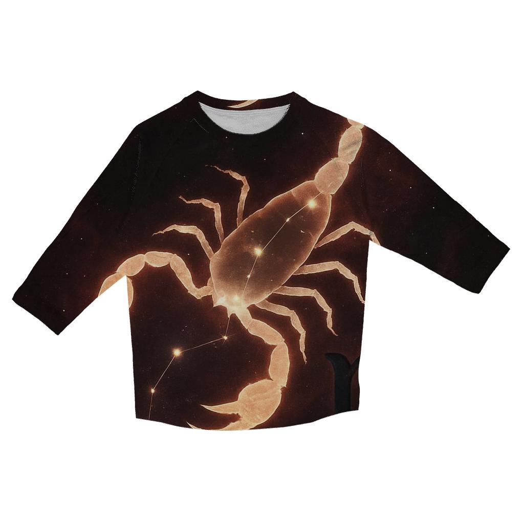 Scorpio Galactic Scorpion Design printed three quarter sleeve shirts