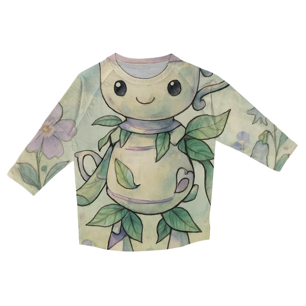 Surreal Tea Garden Creature stylish quarter sleeve tops
