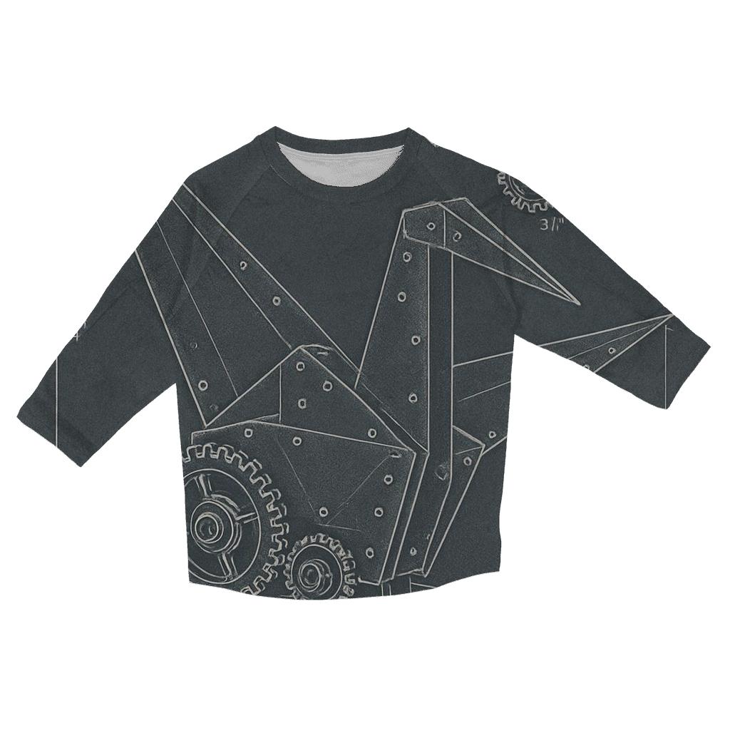 Industrial Paper Crane Blueprint cotton quarter sleeve shirts