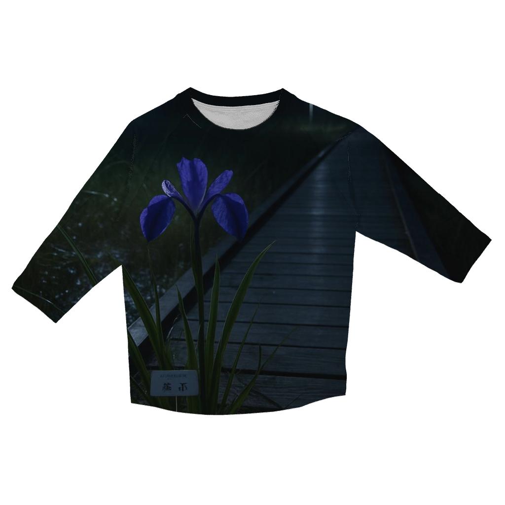 Wetland Iris Night Survey printed three quarter sleeve shirts