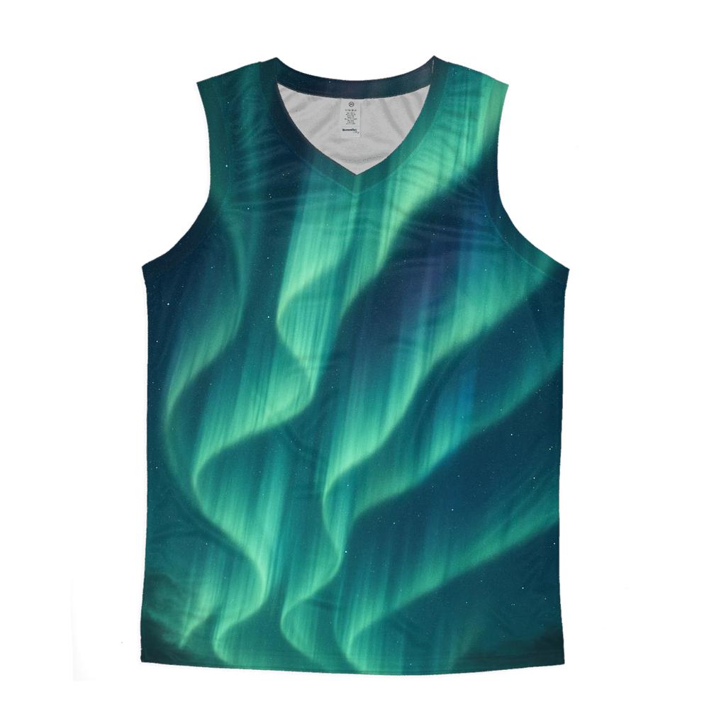 Aurora Curtain Drift graphic print tank tops