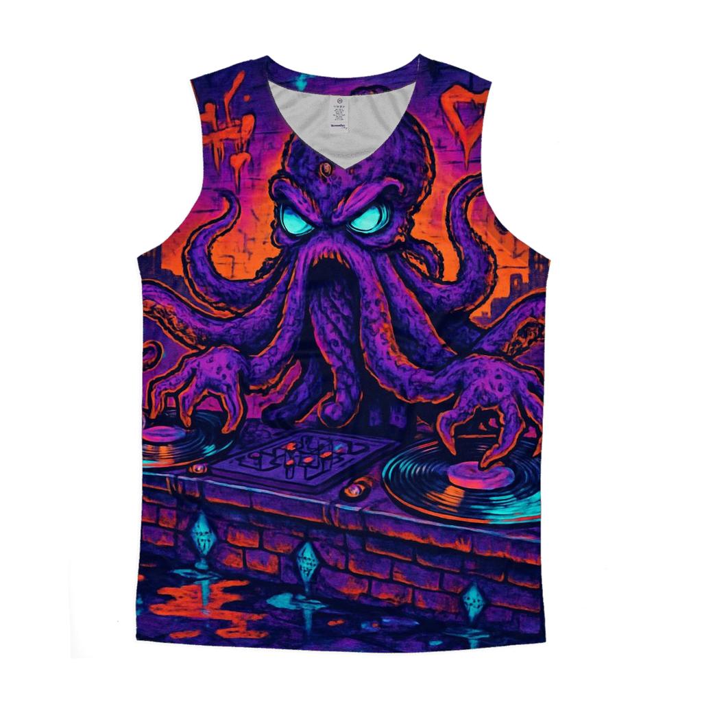 Gutterpunk Kraken Beat cotton sleeveless tops