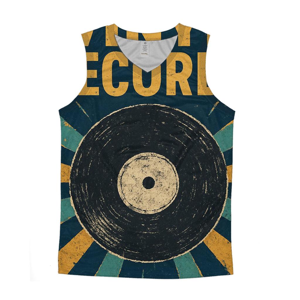 Distressed Vinyl Record Billboard cotton sleeveless tops