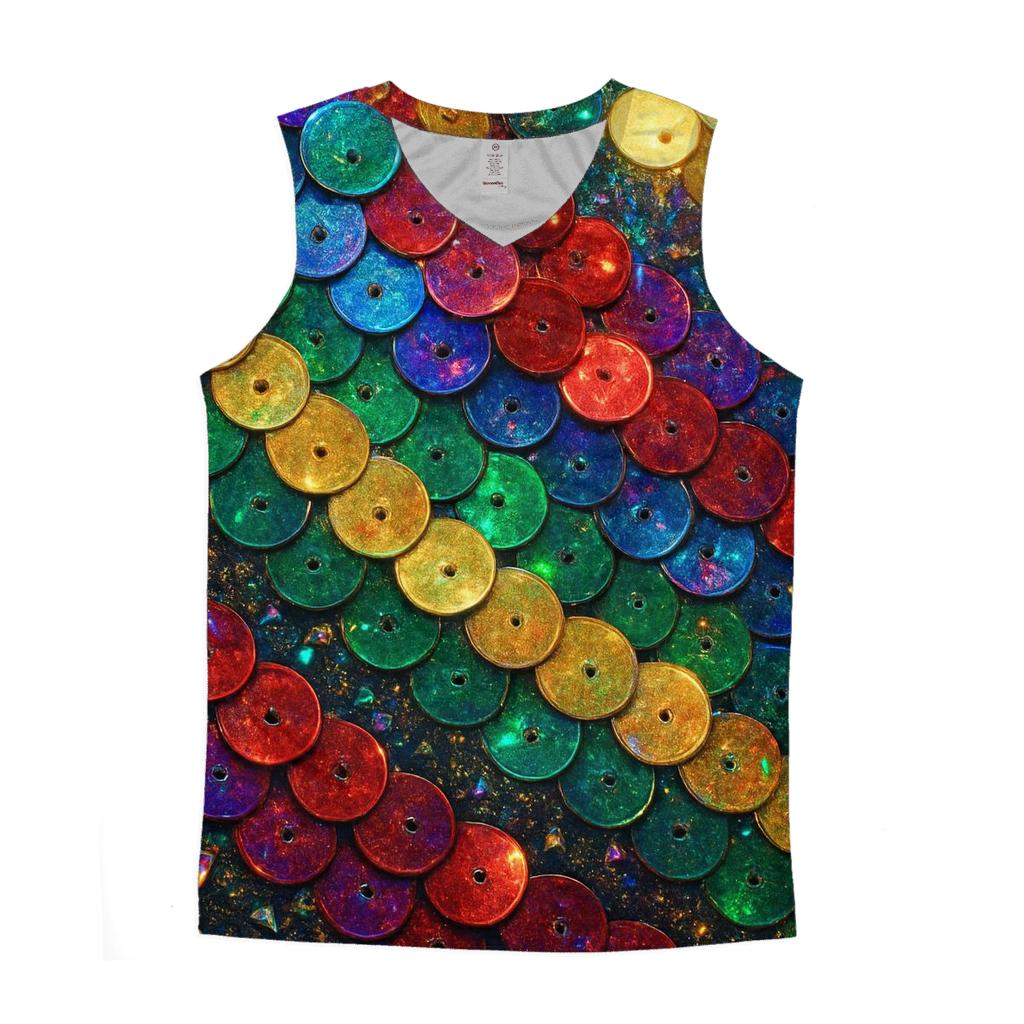 Prismatic Sequin Tide casual summer tank tops