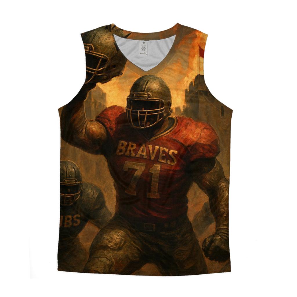 Braves Battlement Blitz graphic print tank tops