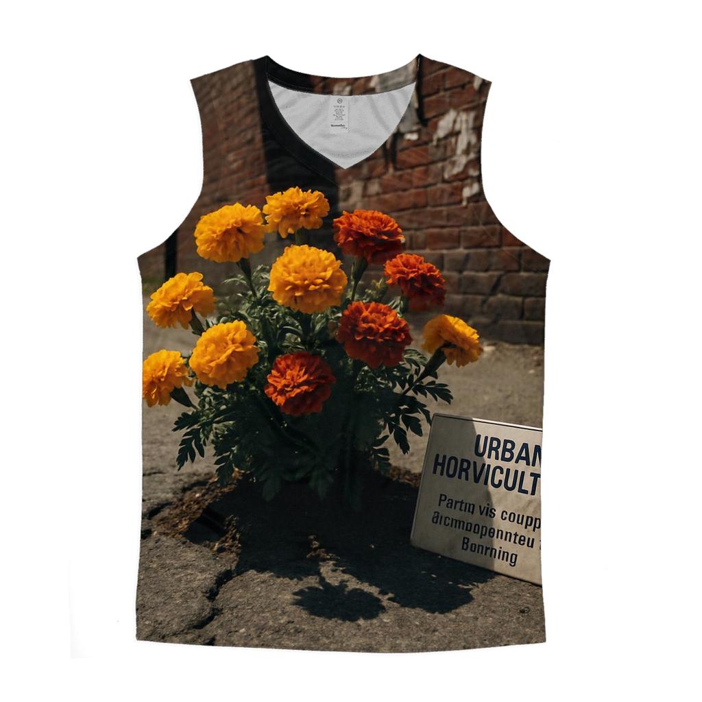 Urban Alley Marigold Guerrilla Patch personalized athletic tanks