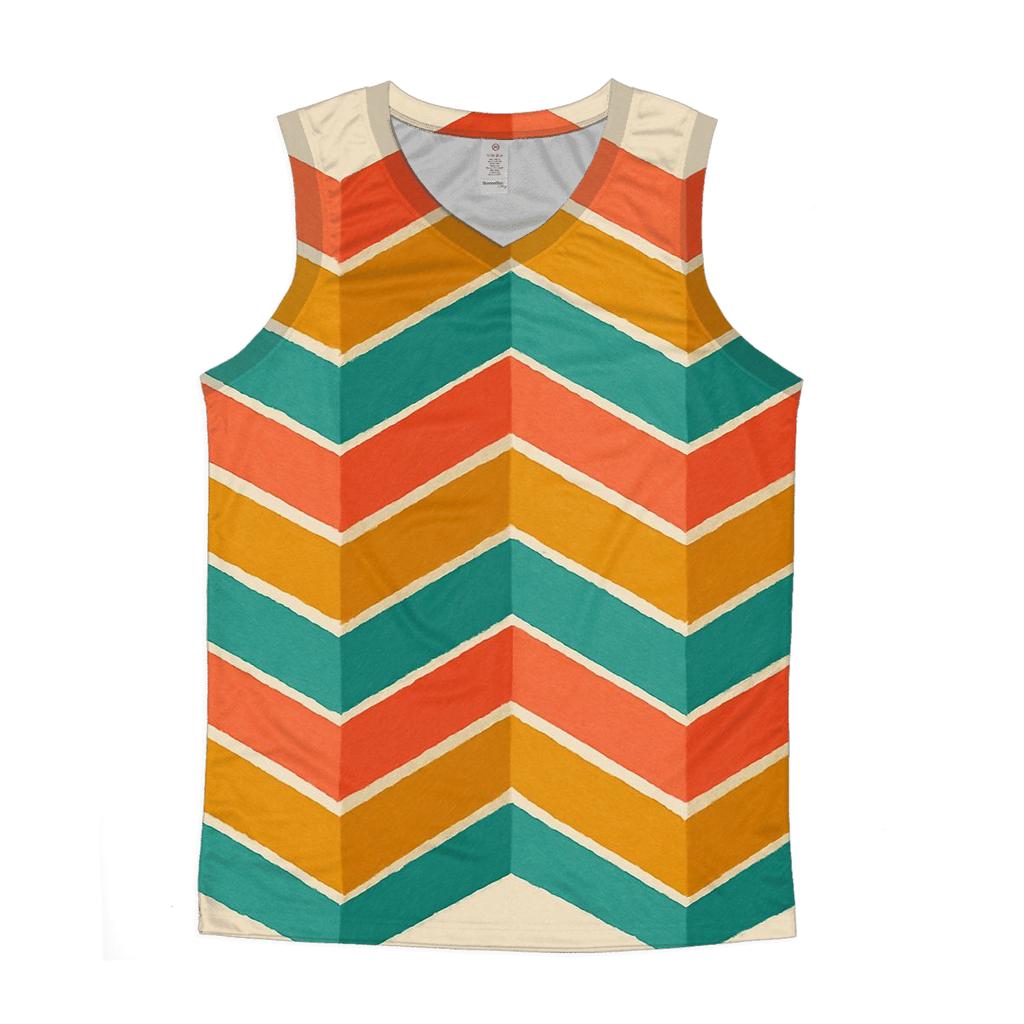 Coral Chevron Accordion sports performance tank tops