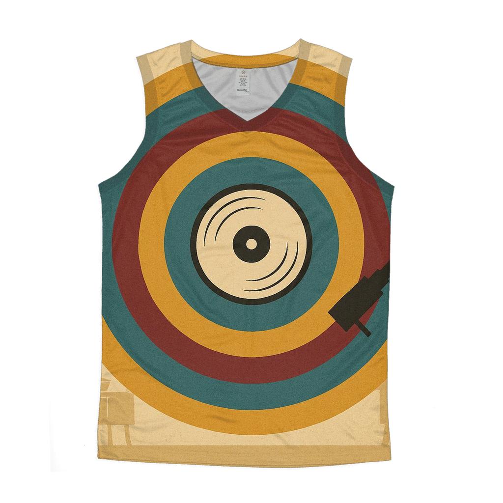 Sunbeam Record Dial graphic print tank tops