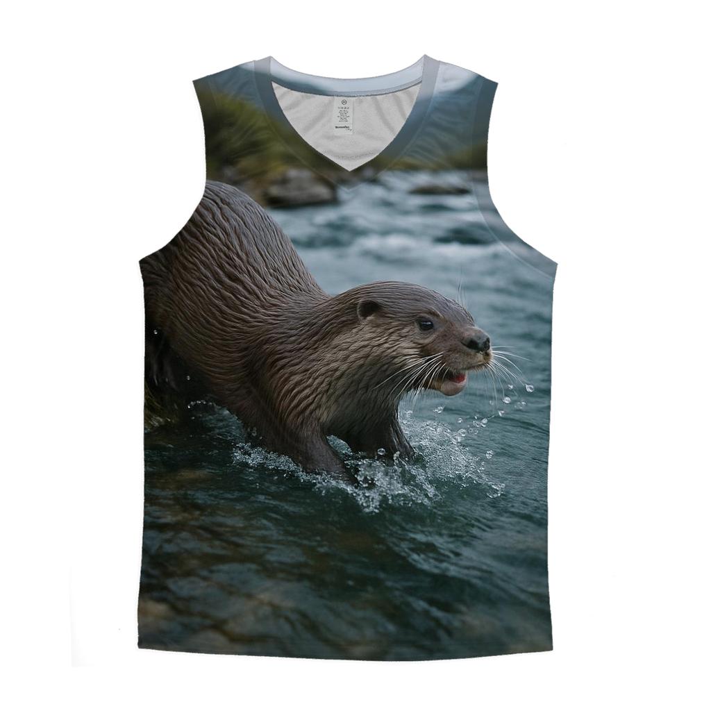 River Bend Otter Play graphic print tank tops