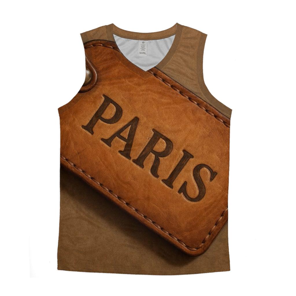 Weathered Leather Travel Tag cotton sleeveless tops