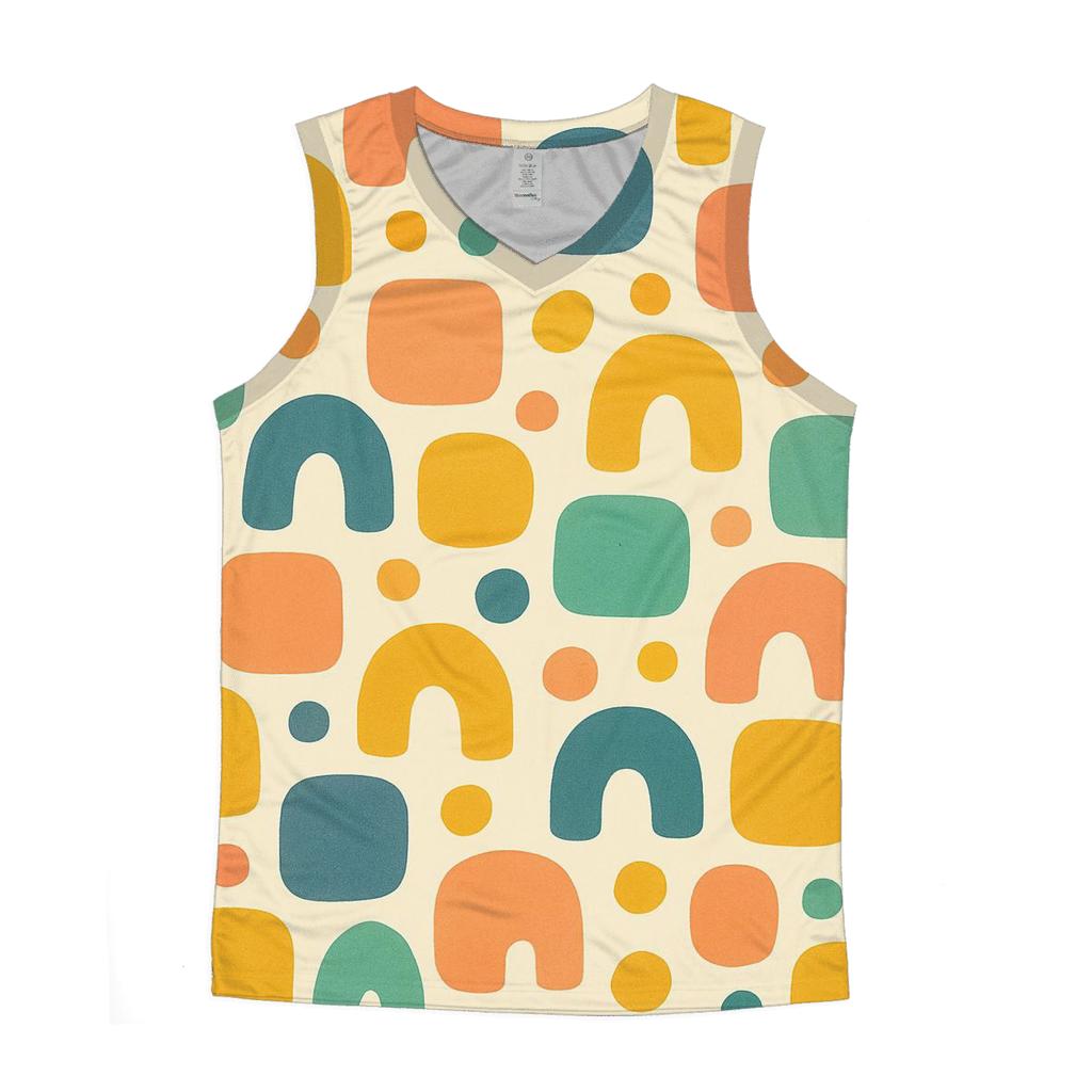 Funky Geometric Playground personalized athletic tanks