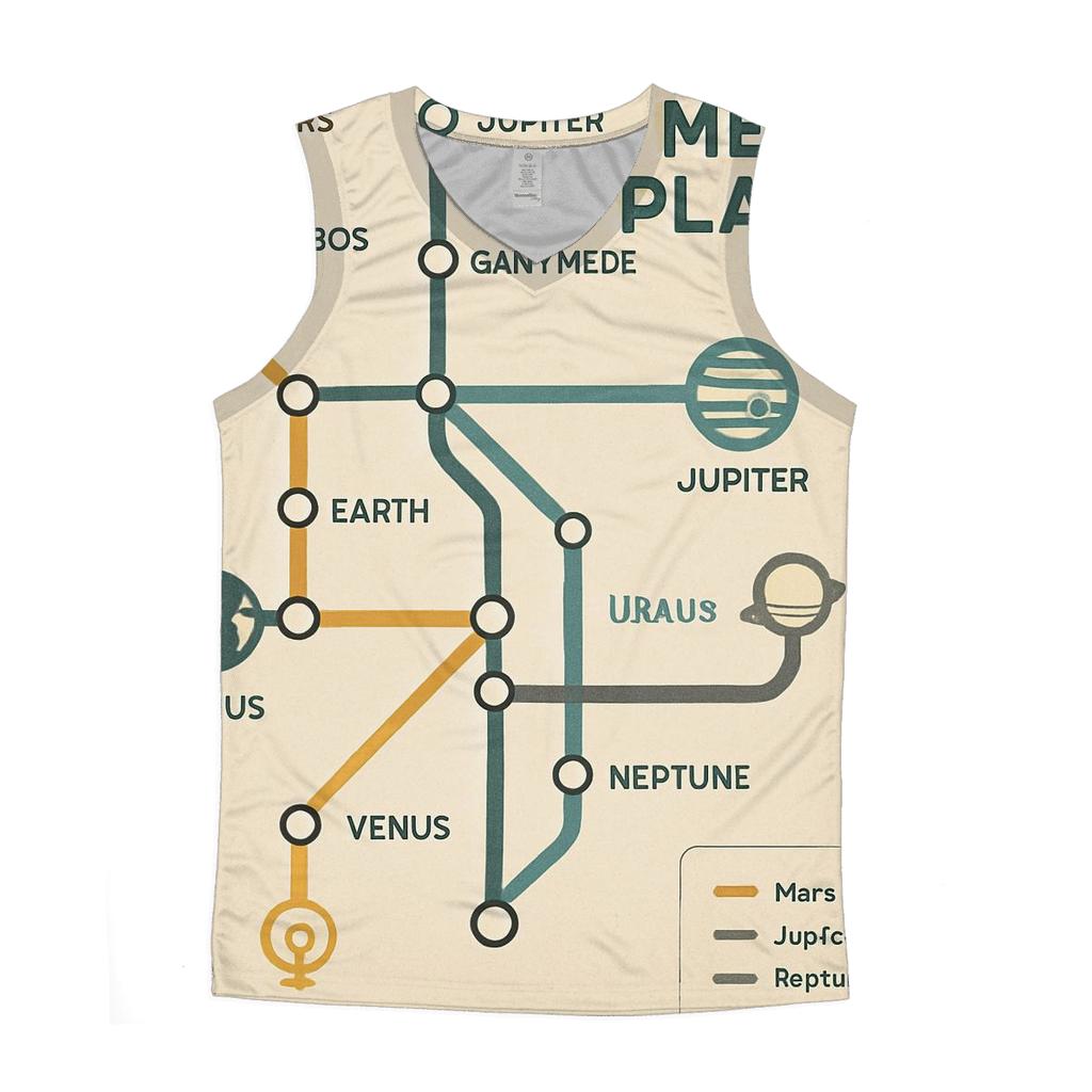 Retro Futurist Transit Map casual summer tank tops