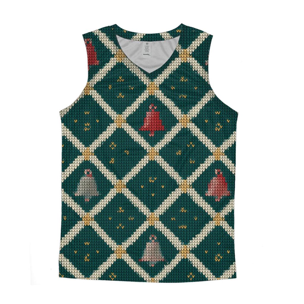 Sleigh Bell Crisscross Design sports performance tank tops
