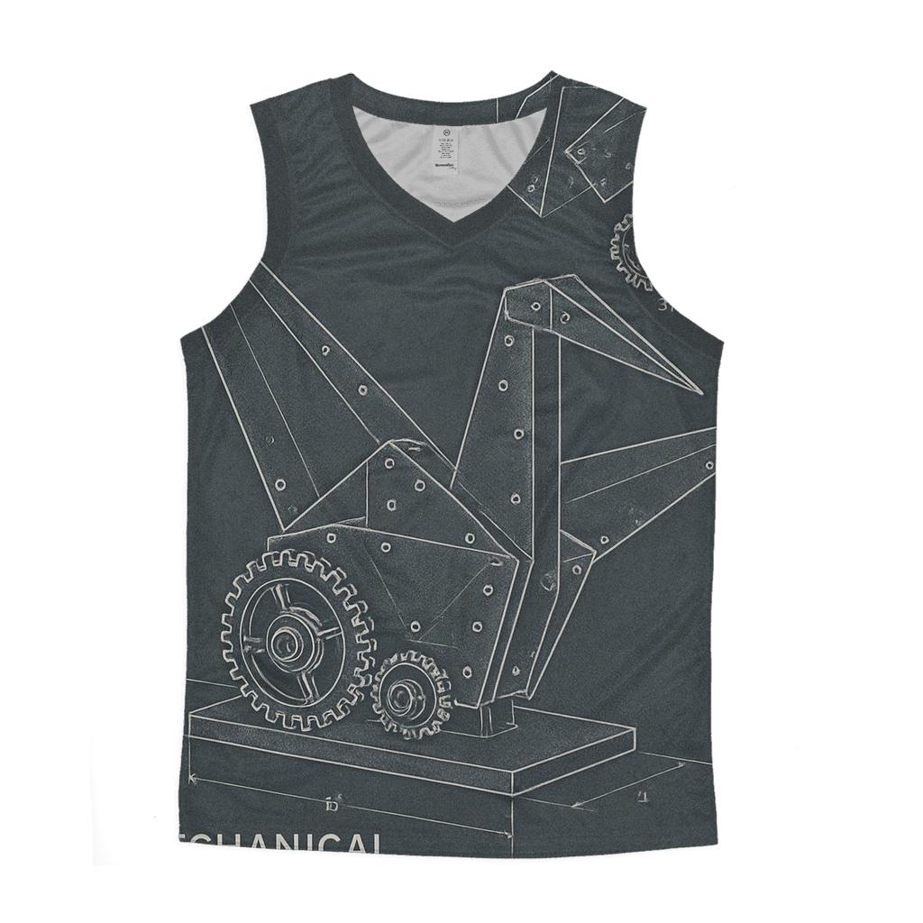 Industrial Paper Crane Blueprint cotton sleeveless tops
