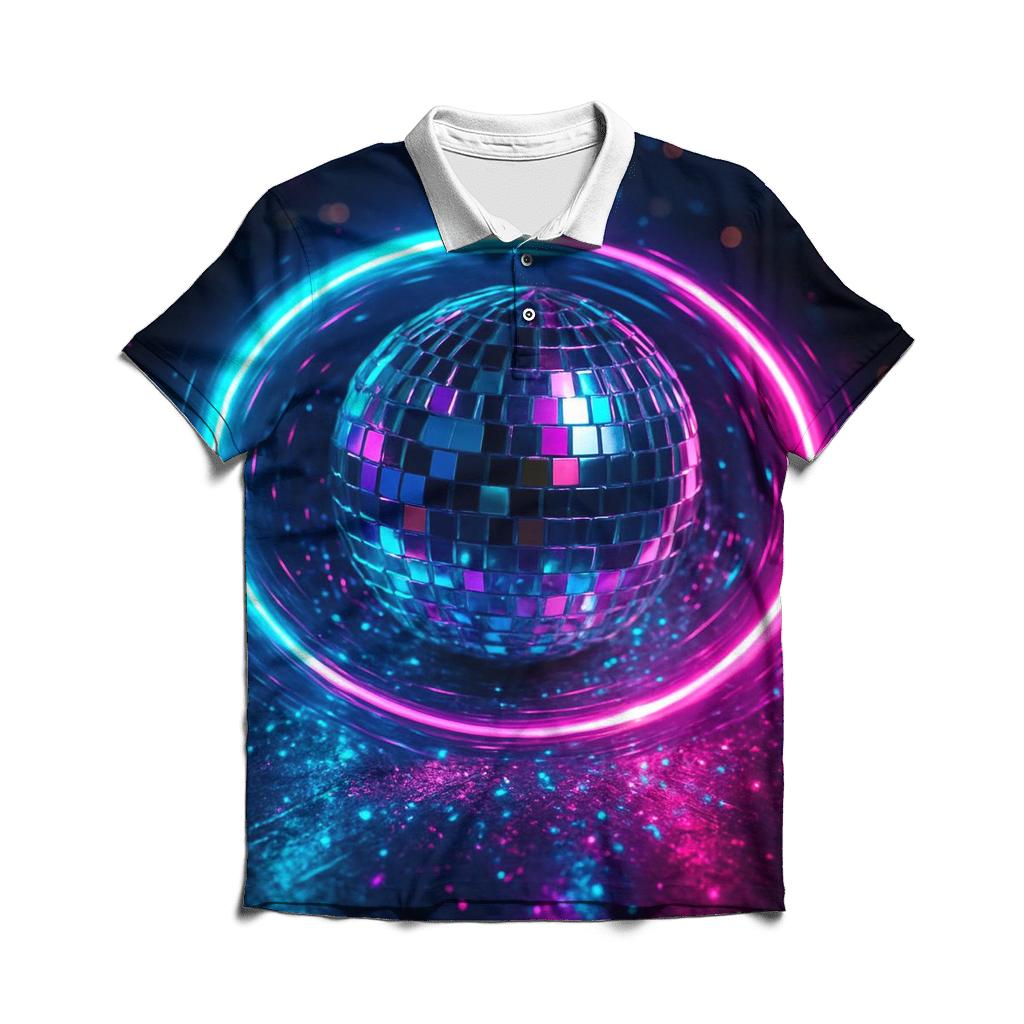 Neon Disco Halo custom polo shirts