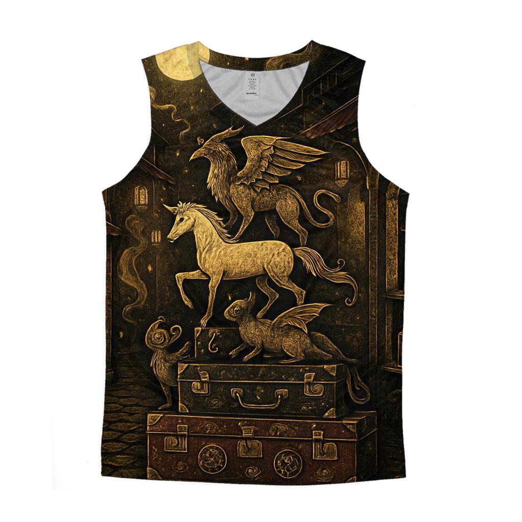 Midnight Caravan Menagerie cotton sleeveless tops