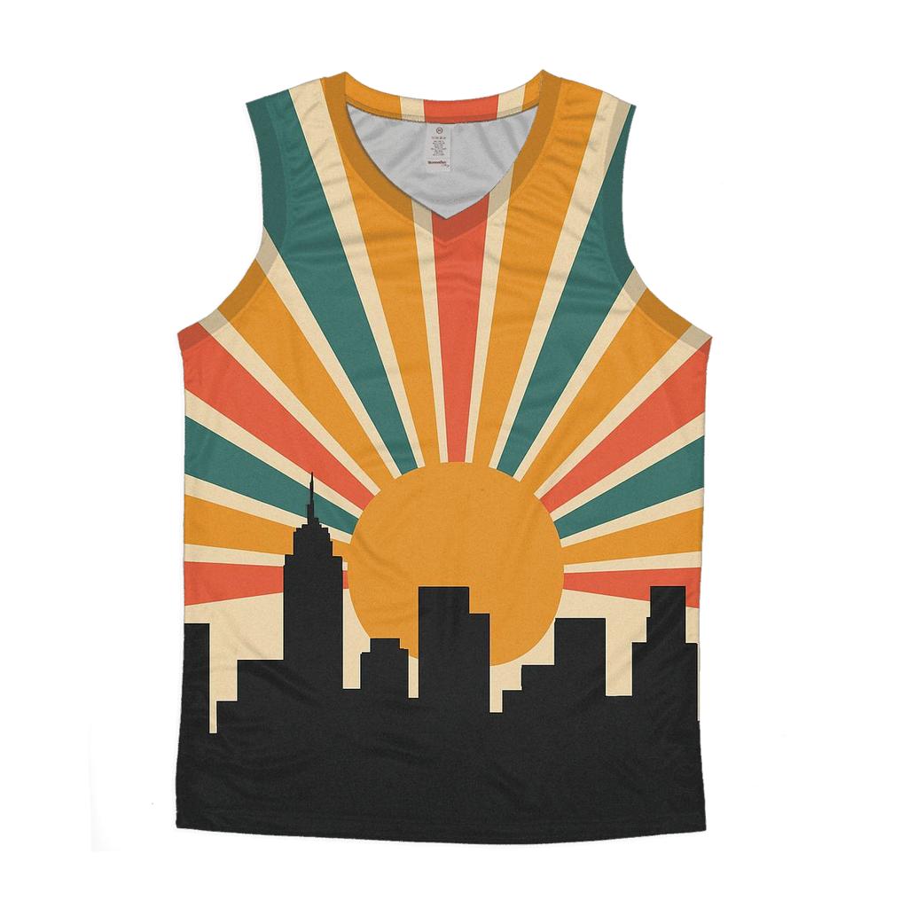 City Skyline Sunburst sports performance tank tops
