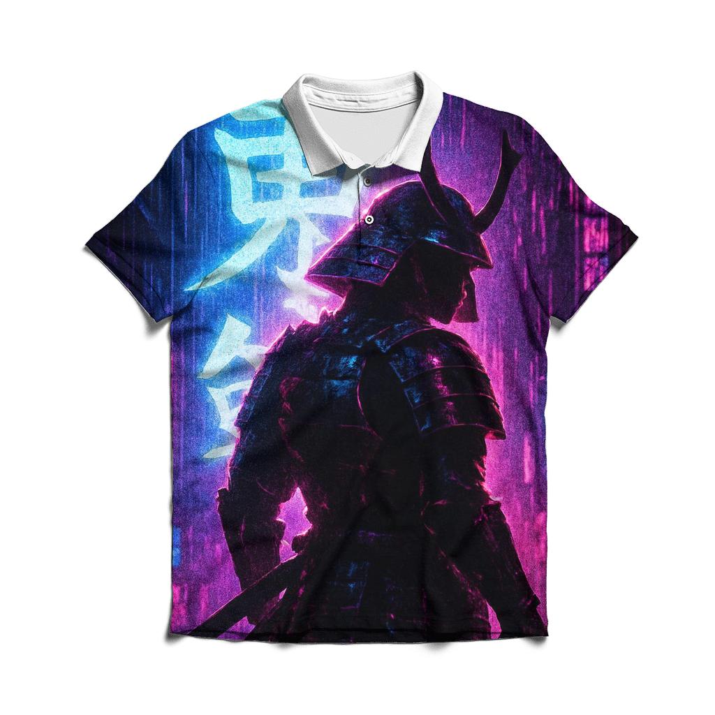 Neo Tokyo Neon Samurai branded logo polo shirts