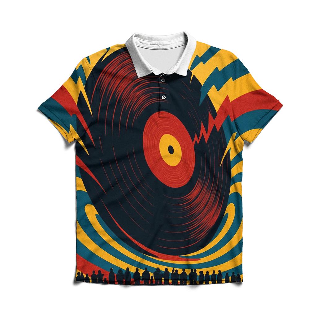 Vinyl Wave Monument embroidered polo tops