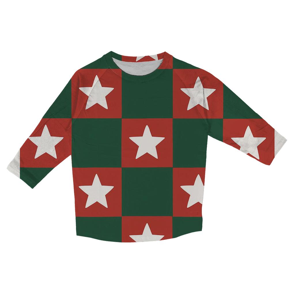 Checkerboard Starfield casual three quarter sleeve shirts