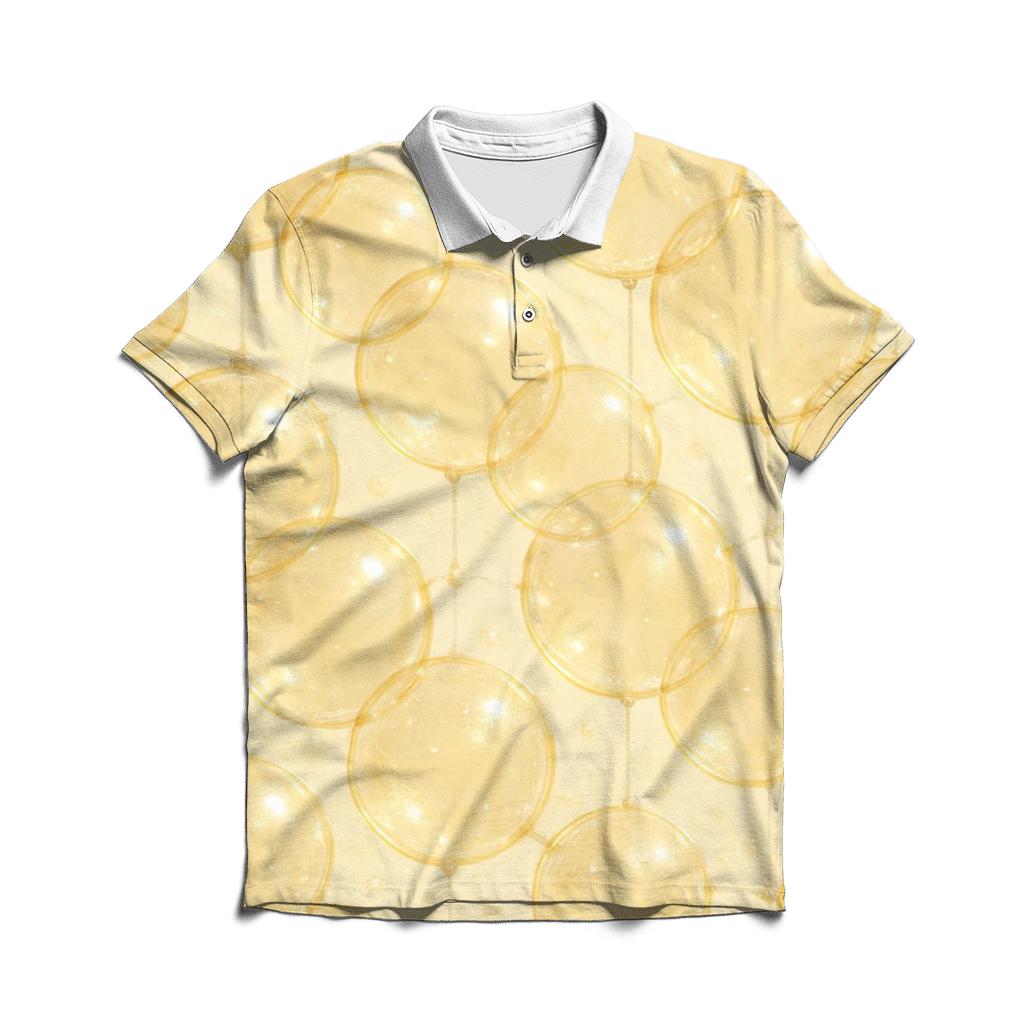 Champagne Bubble Lattice branded logo polo shirts
