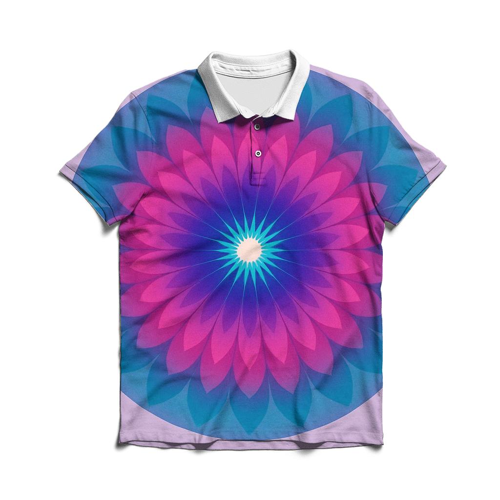 Mandala Sunburst stylish collar polo tees