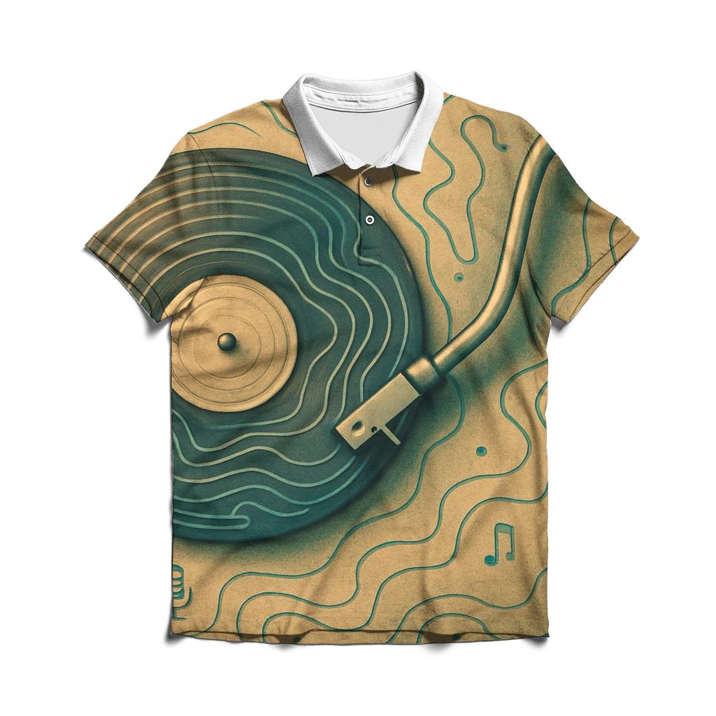 Turntable Topography personalized polo shirts