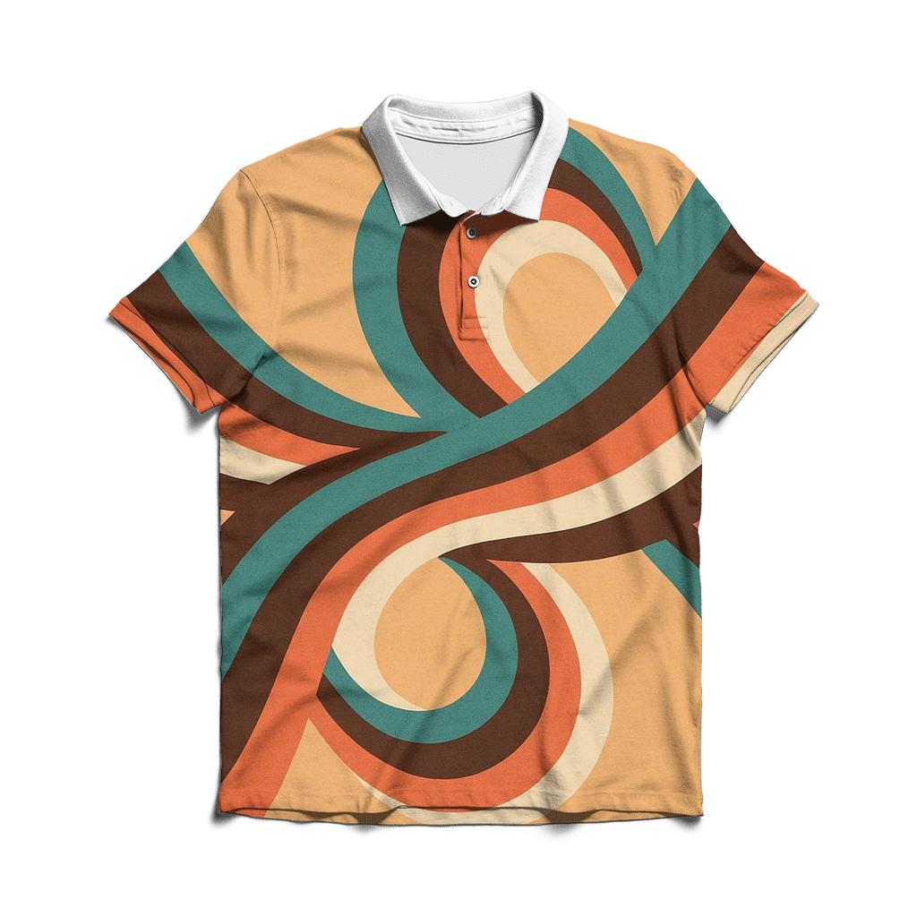 Groovy Wave Loop stylish collar polo tees