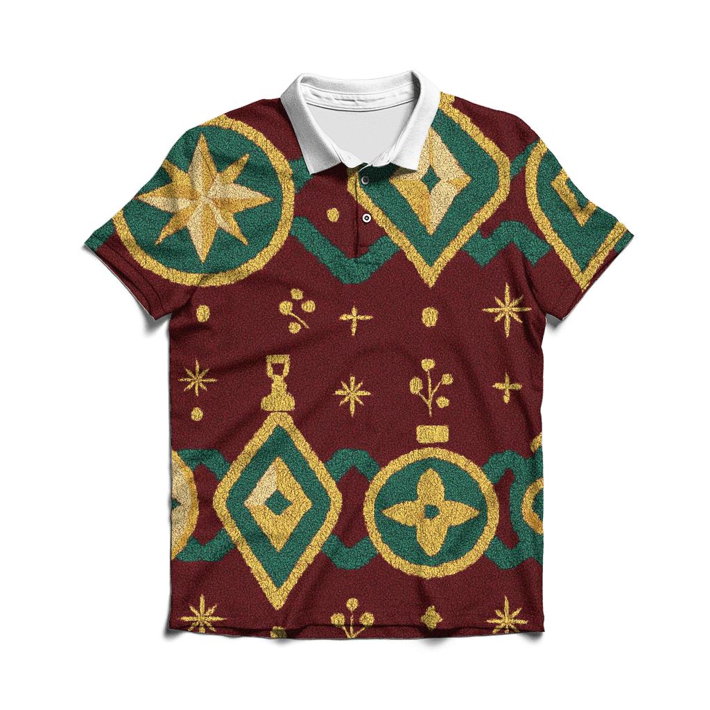 Ornament Ribbon Tapestry Design branded logo polo shirts