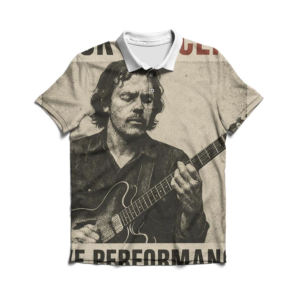 Aged Newspaper Concert Advert classic pique polos