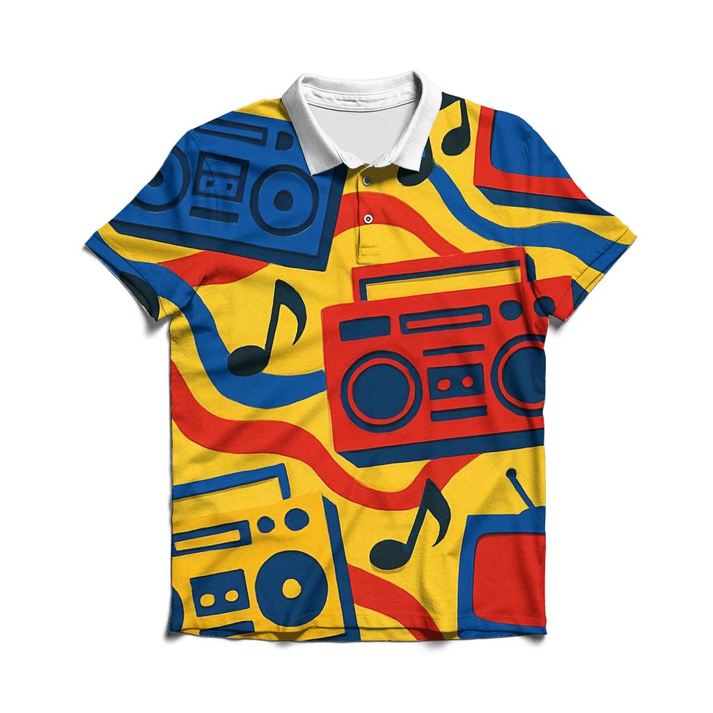 Boombox Pop Collage casual sports polo shirts