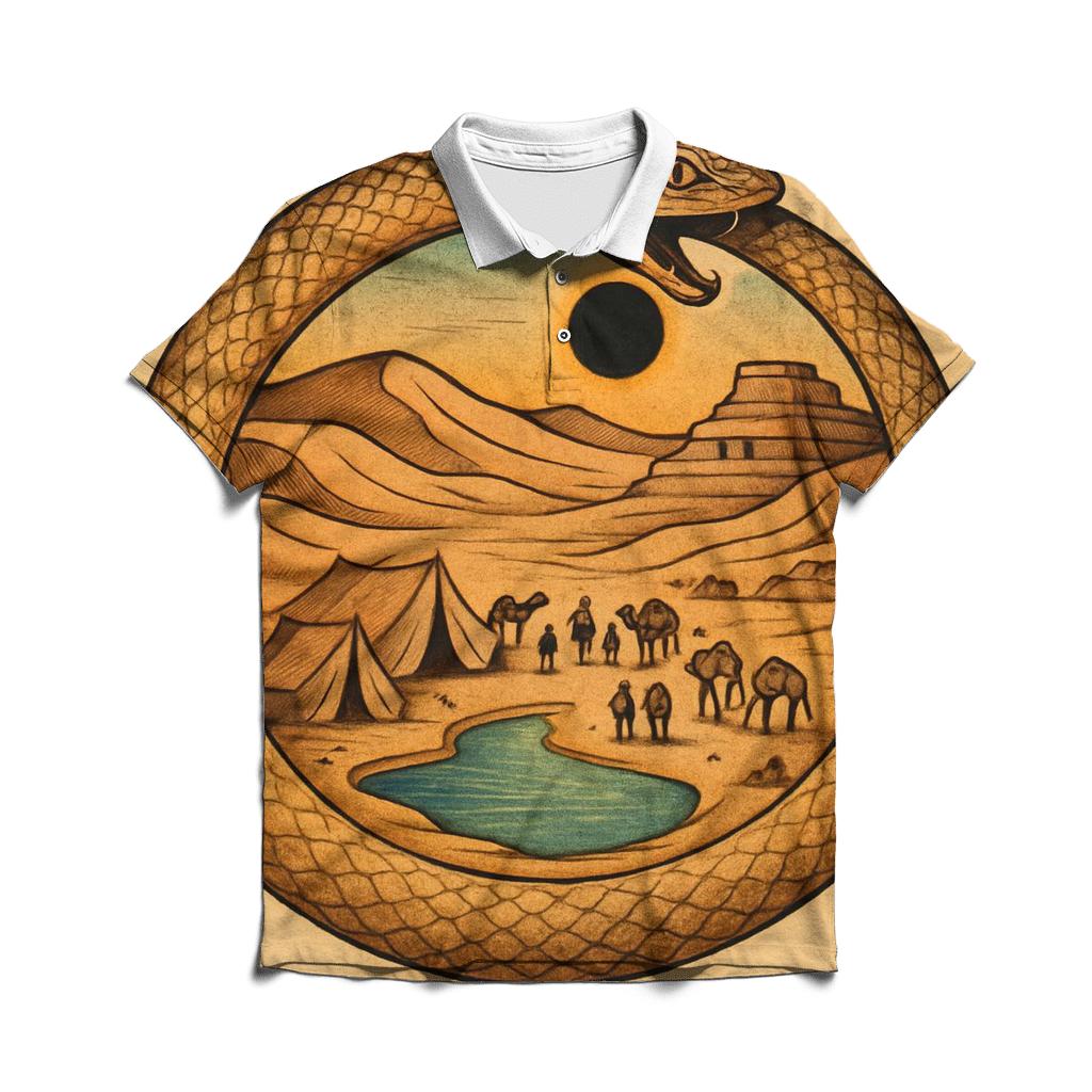 Desert Mirage Ouroboros Caravan personalized polo shirts