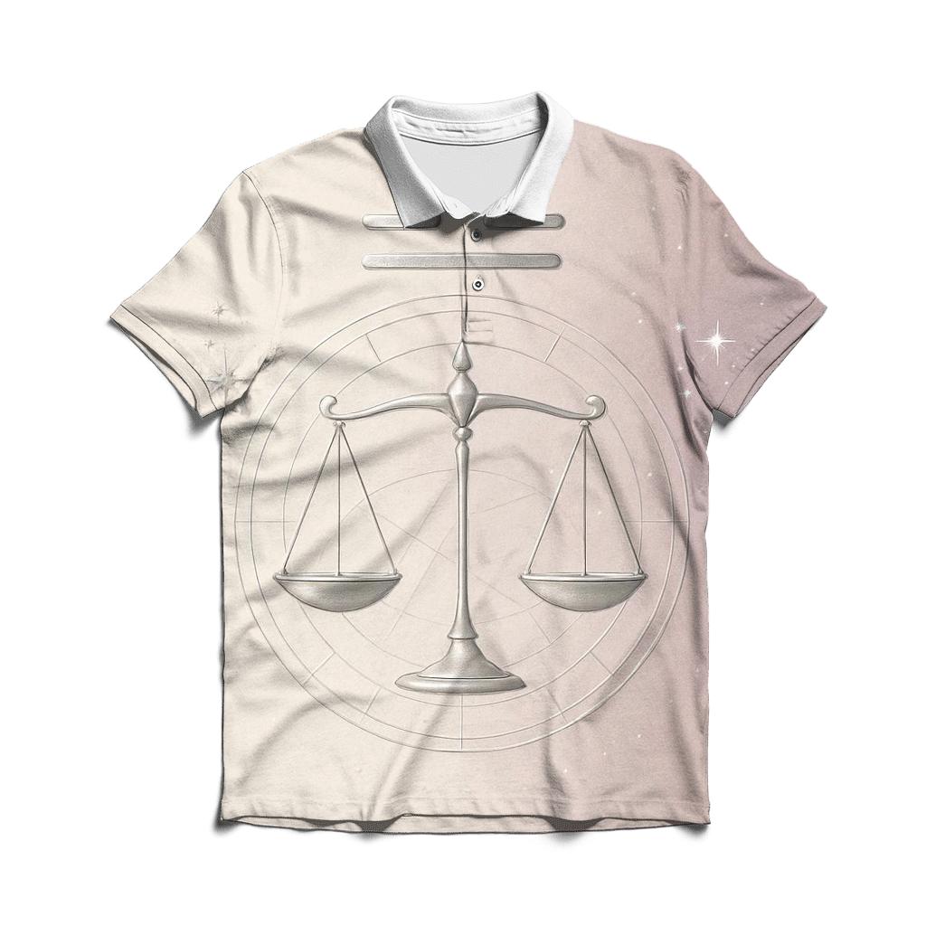Libra Scales Balance Symbol designer slim fit polos