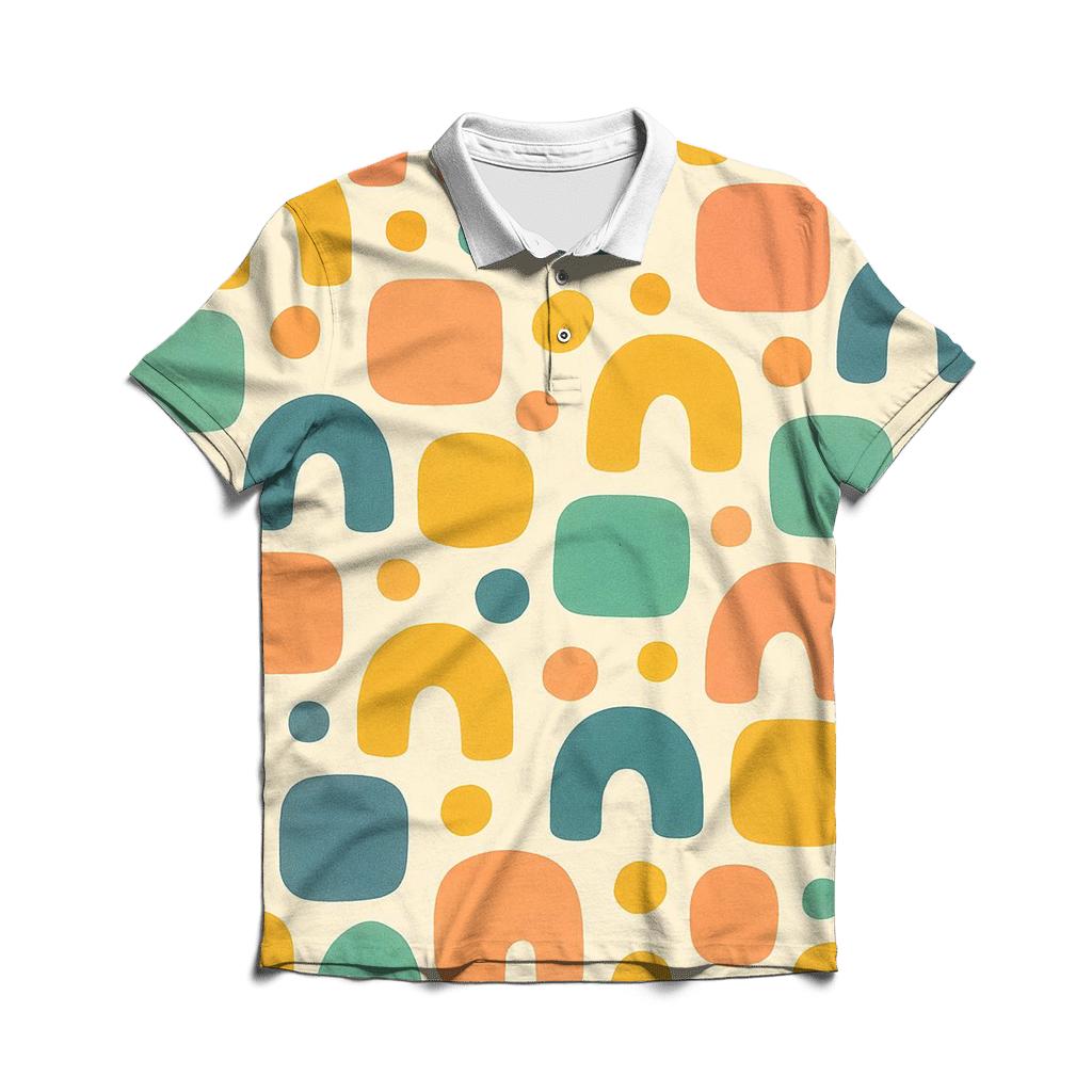 Funky Geometric Playground custom polo shirts